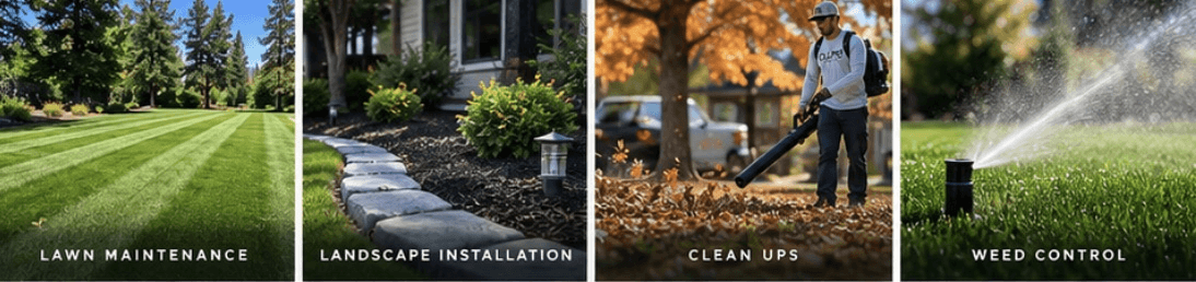 Clips Lawn Care services: lawn maintenance, landscape installation, cleanups, and weed control